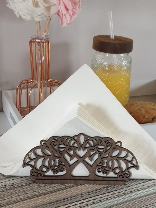 porte serviettes motif arbre en bois de noyer